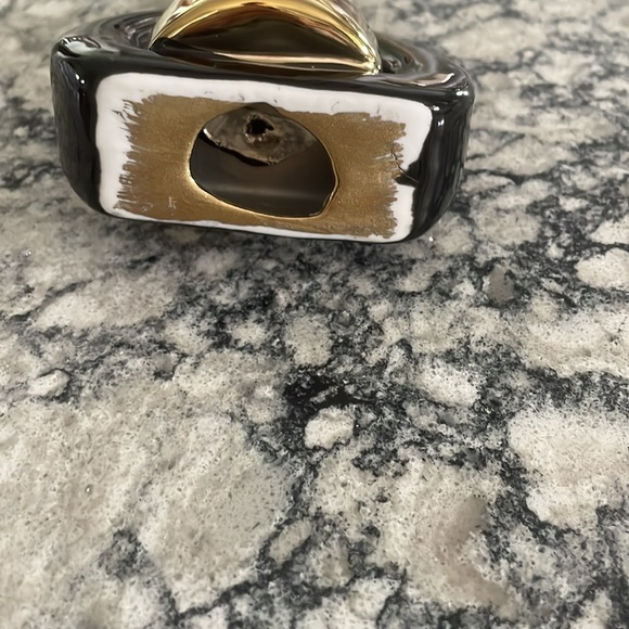 Single Tea Light Holder Stunning Black & Gold Pear Stunning Home Decor! - Picture 2 of 2